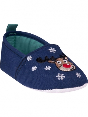 Коледни пантофки Еленче в синьо*