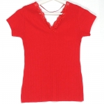 Блуза с дантела в червено*