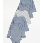 George Боди Дълъг ръкав Син меланж