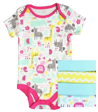 TU Боди къс ръкав Животинки