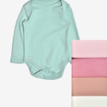 F&F Боди с дълъг ръкав  пепел от рози