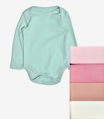 F&F Боди с дълъг ръкав  пепел от рози