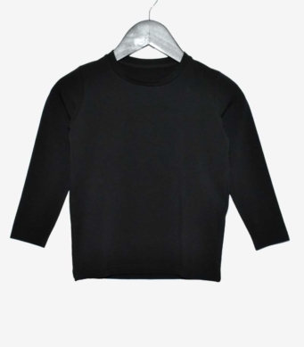 Едноцветна блуза в черно* - Image 2