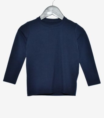 Едноцветна блуза в тъмно синьо* - Image 2