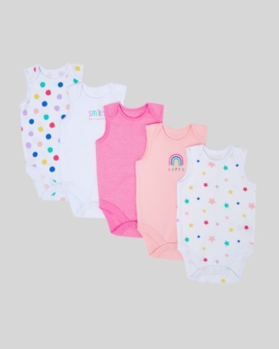 Dunnes Боди потник Дъга розов меланж