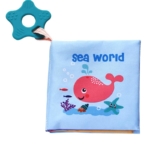 Kikka Boo Образователна текстилна книжка с чесалка Sea world не