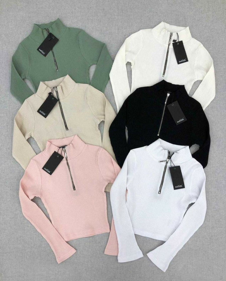 Cuties Рипсена блуза с цип - Image 2