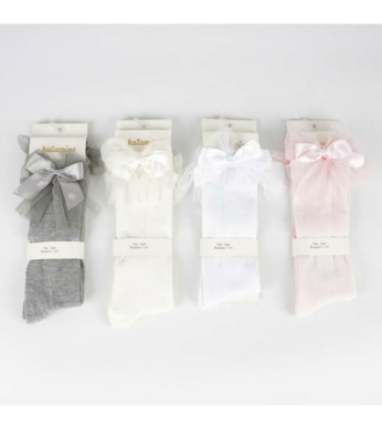 Katamino 3/4 чорапи в сиво с панделка