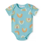 Minoti Боди Къс ръкав Rainbow светлосин