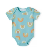 Minoti Боди Къс ръкав Rainbow светлосин