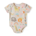 Minoti Боди Къс ръкав Animals екрю