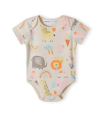 Minoti Боди Къс ръкав Animals екрю