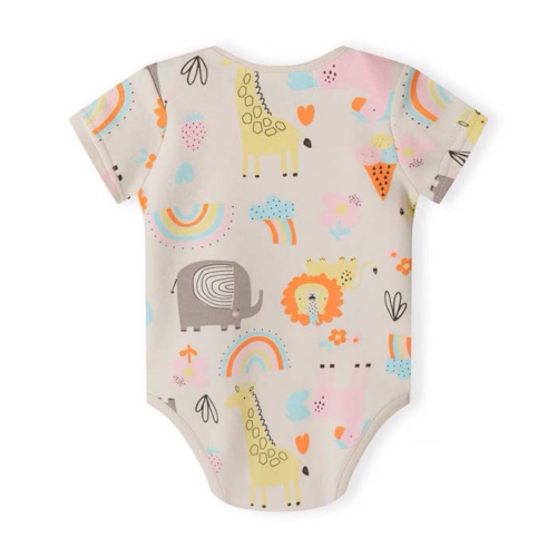 Minoti Боди Къс ръкав Animals екрю - Image 2