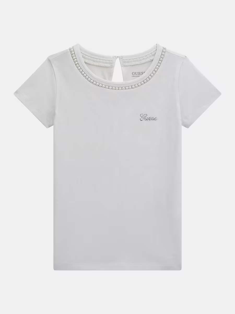 J5RI39K6YW4-G011 Guess Тениска с перли* - Image 1