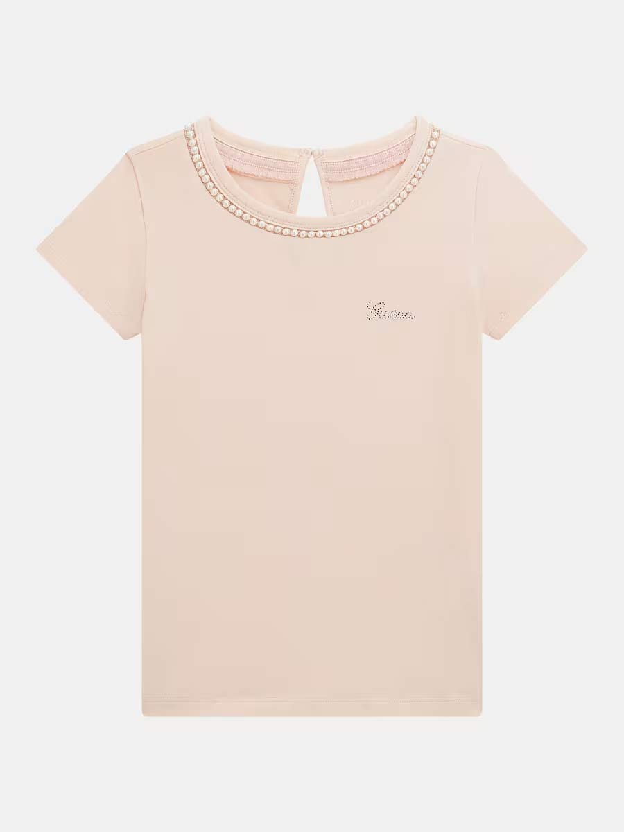 J5RI39K6YW4-G63Q Guess Тениска с перли* - Image 1