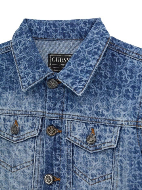 Guess Детско яке деним с 4G лого - Image 3