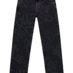 Guess Панталони деним с ефектни знаци