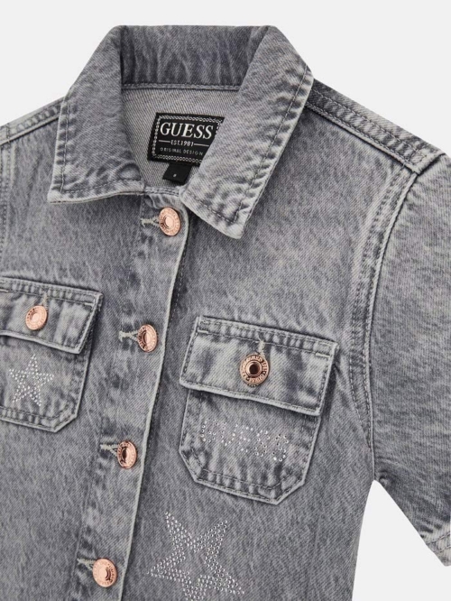 Guess Детска Рокля деним със звездички - Image 3