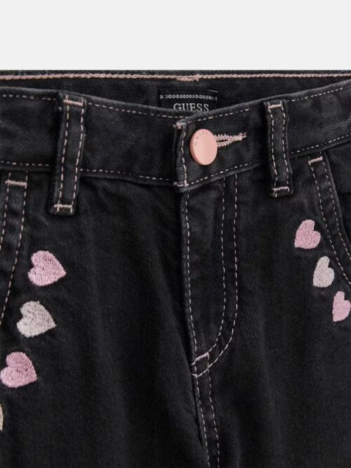 Guess  Дънки с бродерия сърчица - Image 3