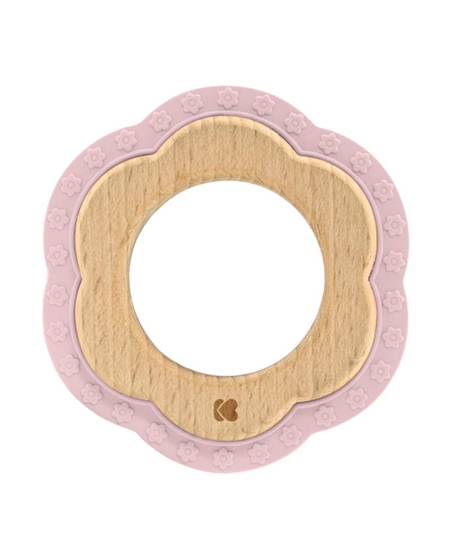 168940 KIKKA BOO Чесалка силикон/дърво Flower Pink 31303020054 - Image 1
