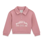 Guess Детски суичър, за момиче, памук, розов