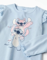 Zippy Детска пижама Stitch & Angel, за момиче, памук, синьо-бяла - Image 3