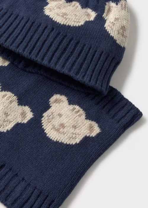 Mayoral Детски шал Комплект Шапка и, за момче, памук, тъмно син - Image 2