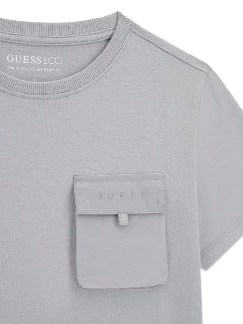 Guess Детска блуза, за момче, памук, сив - Image 3