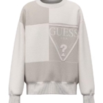Guess Детска блуза, за момче, памук, сивобежов