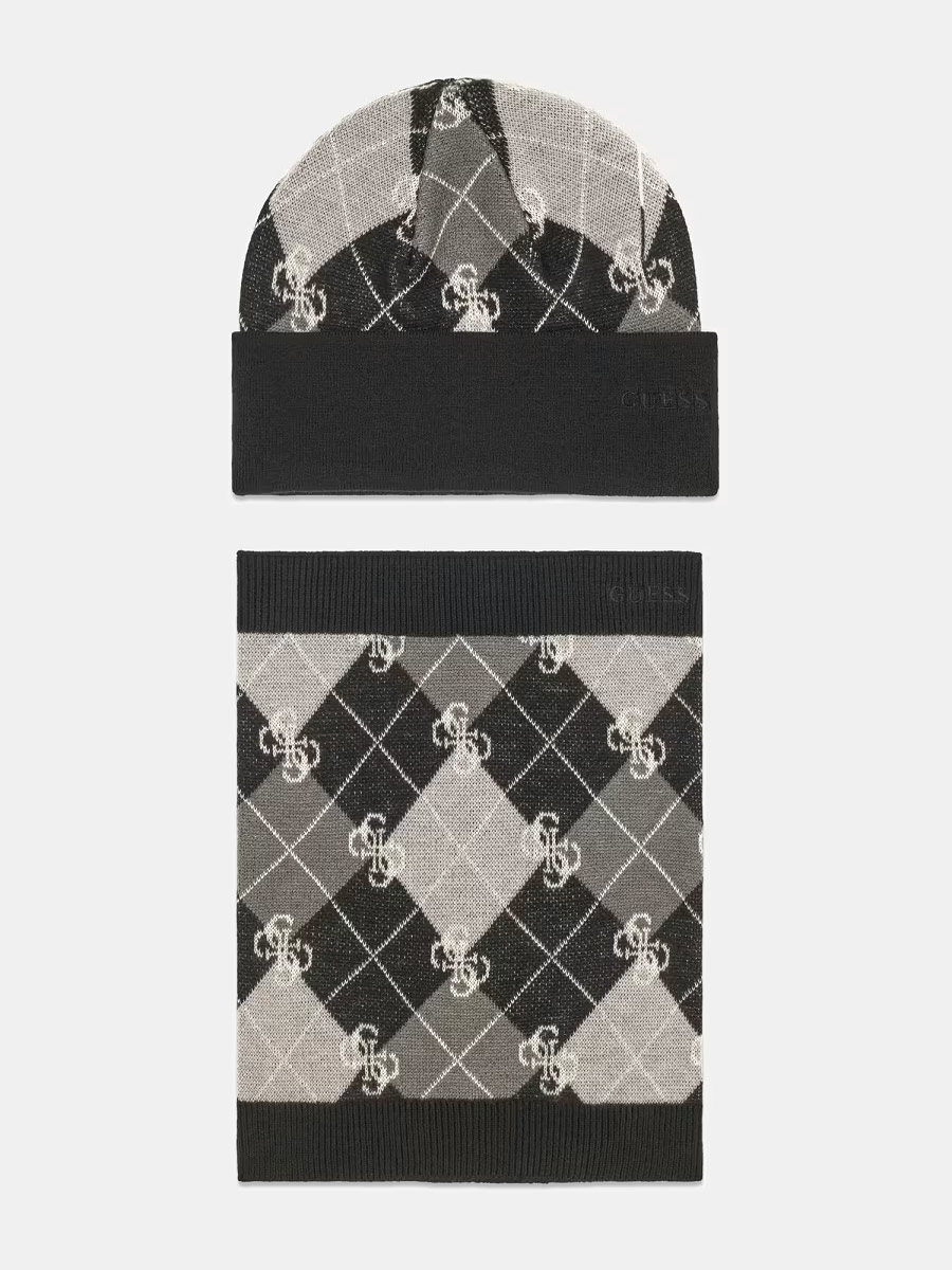 L6BZ04Z1544-FJER Guess Детски шал Сет Шапка и, за момче, полиамид, сив/графит - Image 1