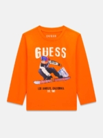Guess Детска блуза, за момче, памук, оранжев - Image 4