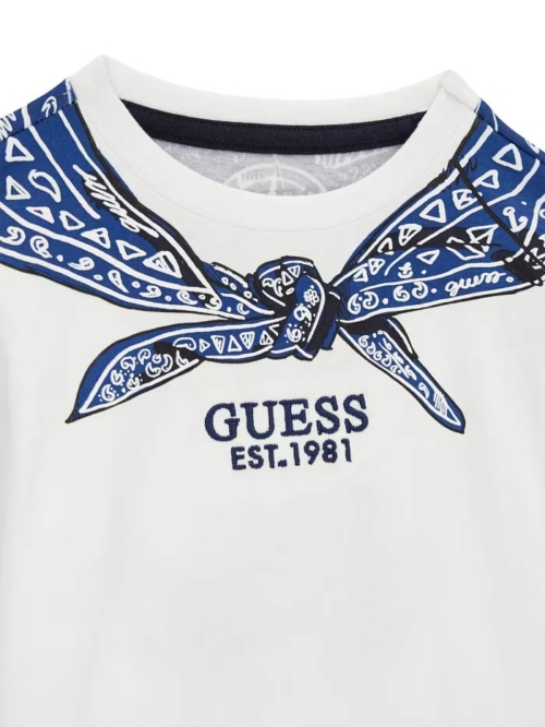 Guess Детска блуза, за момче, памук, бял - Image 3